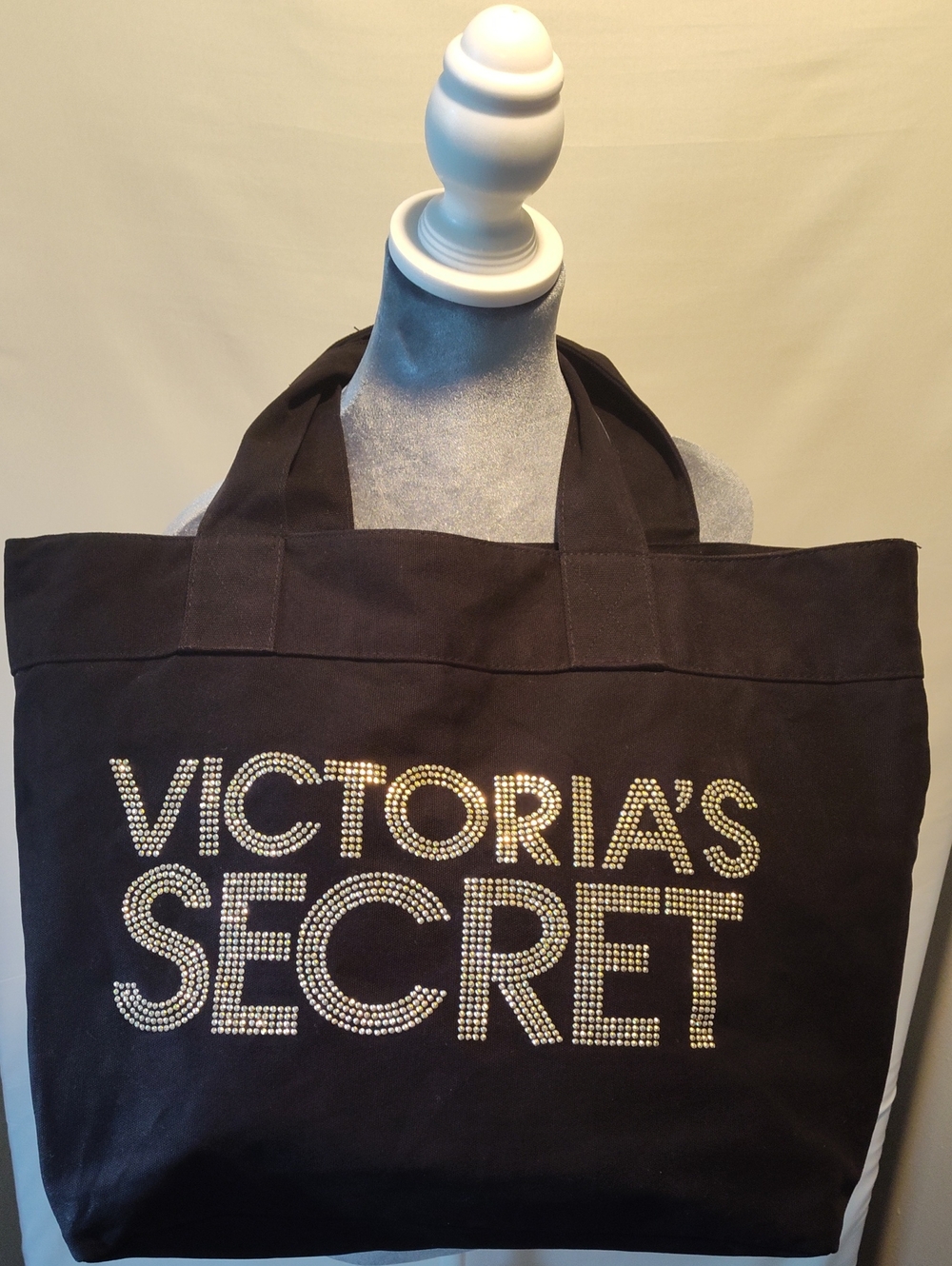 Victoria's Secret Black Tote with Rhinestone Logo